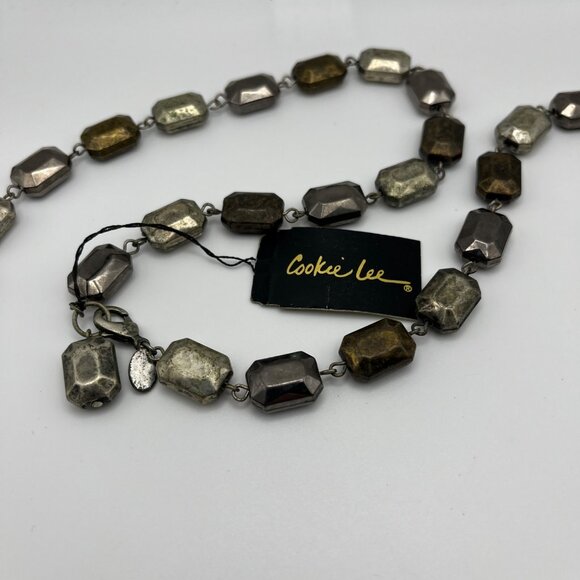 Cookie Lee Multi-Tone Beaded Necklace Adjustable Wear 4 Ways Lobster Clasp NEW - Picture 6 of 6